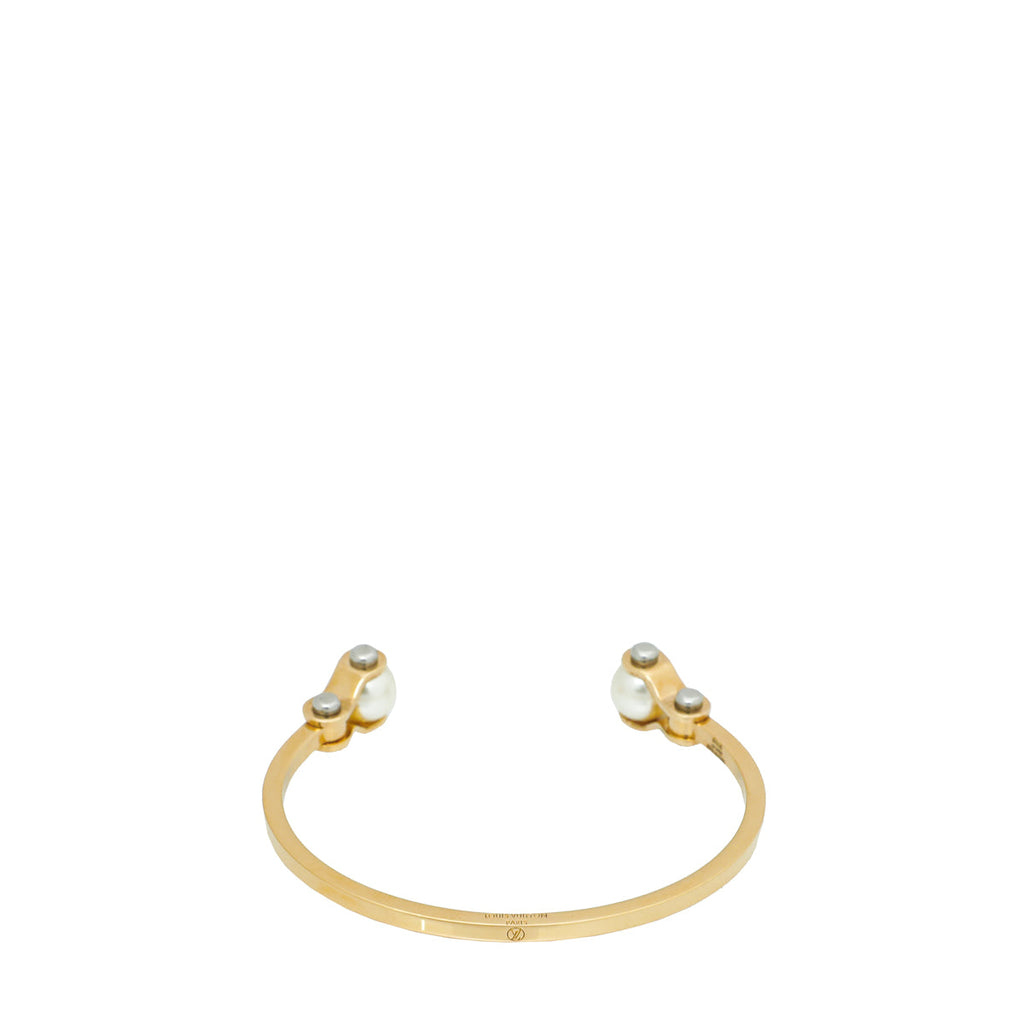 Louis Vuitton White Speedy Pearl Cuff Bracelet