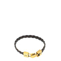 Louis Vuitton Chocolate Braided Leather Triogram Bracelet