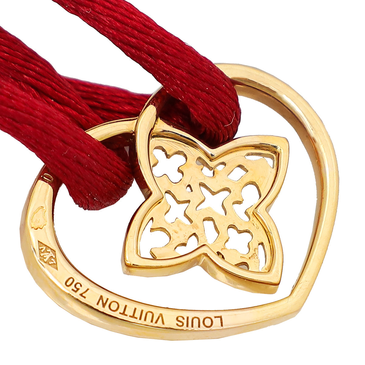 Louis Vuitton 18K Yellow Gold Heart Fleur Cord Bracelet