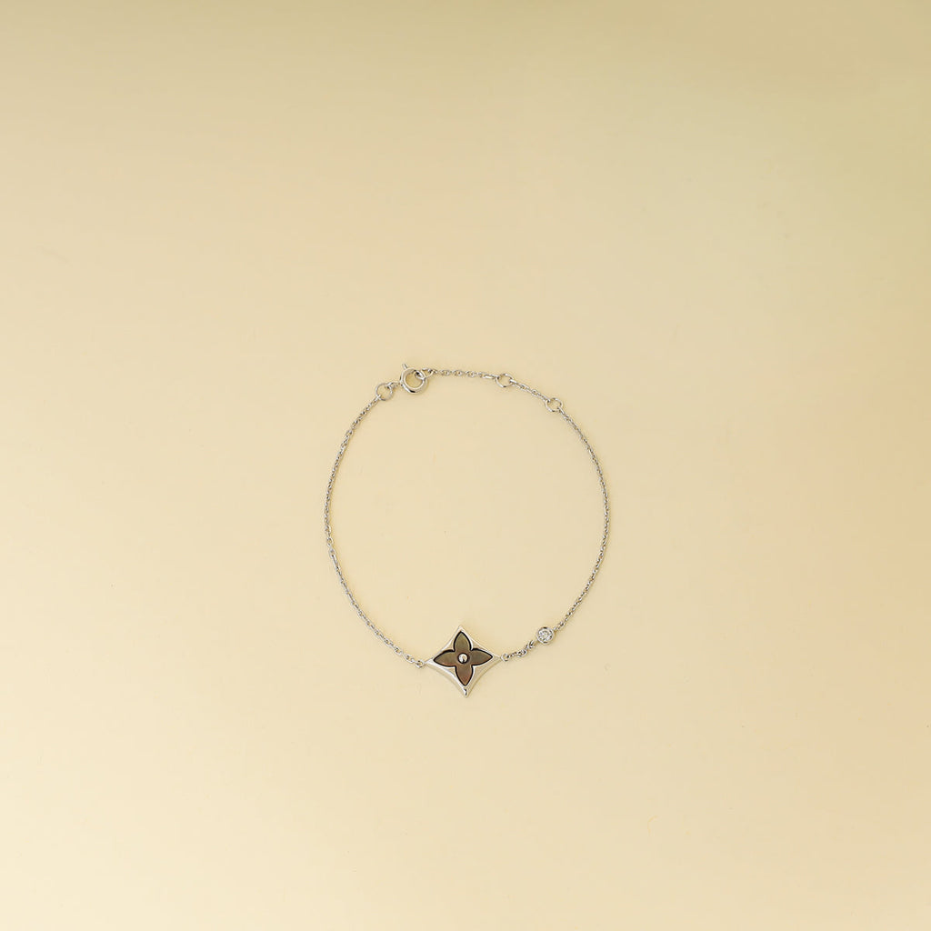 Louis Vuitton 18K White Gold Color Blossom BB Star Grey MOP Diamond Bracelet