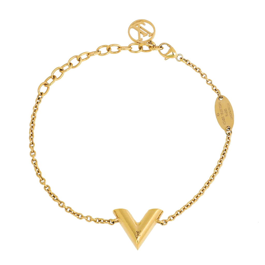 Louis Vuitton Gold Finish Essential V Bracelet