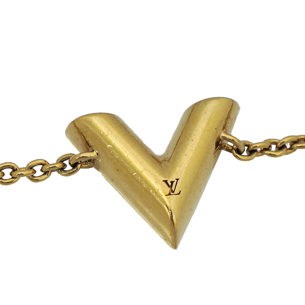 Louis Vuitton Gold Finish Essential V Bracelet