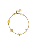 Louis Vuitton Gold Tone Flower Full Bracelet