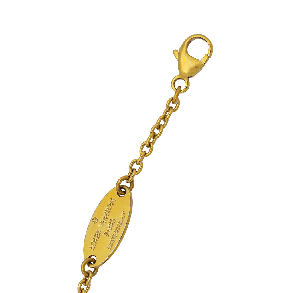 Louis Vuitton Gold Tone Flower Full Bracelet
