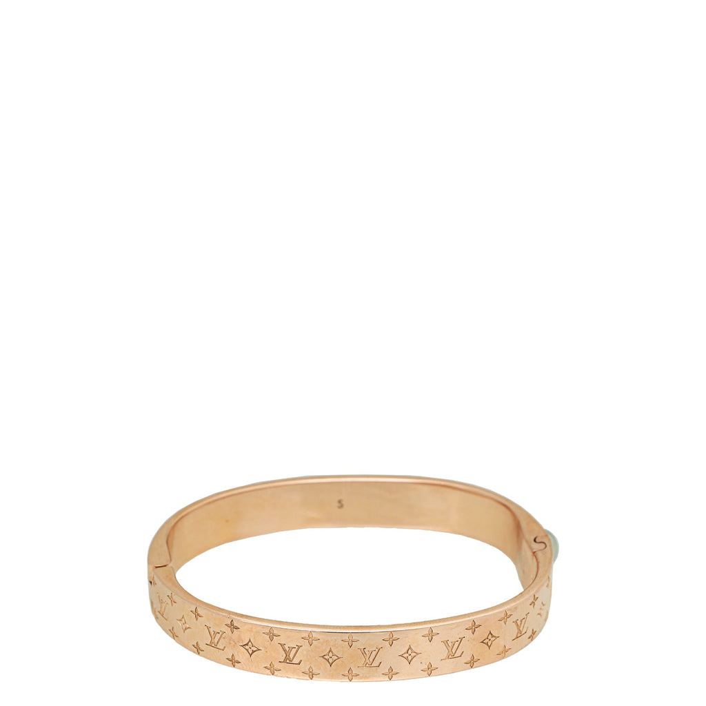 Louis Vuitton Pink Gold Finish Nanogram Small Cuff