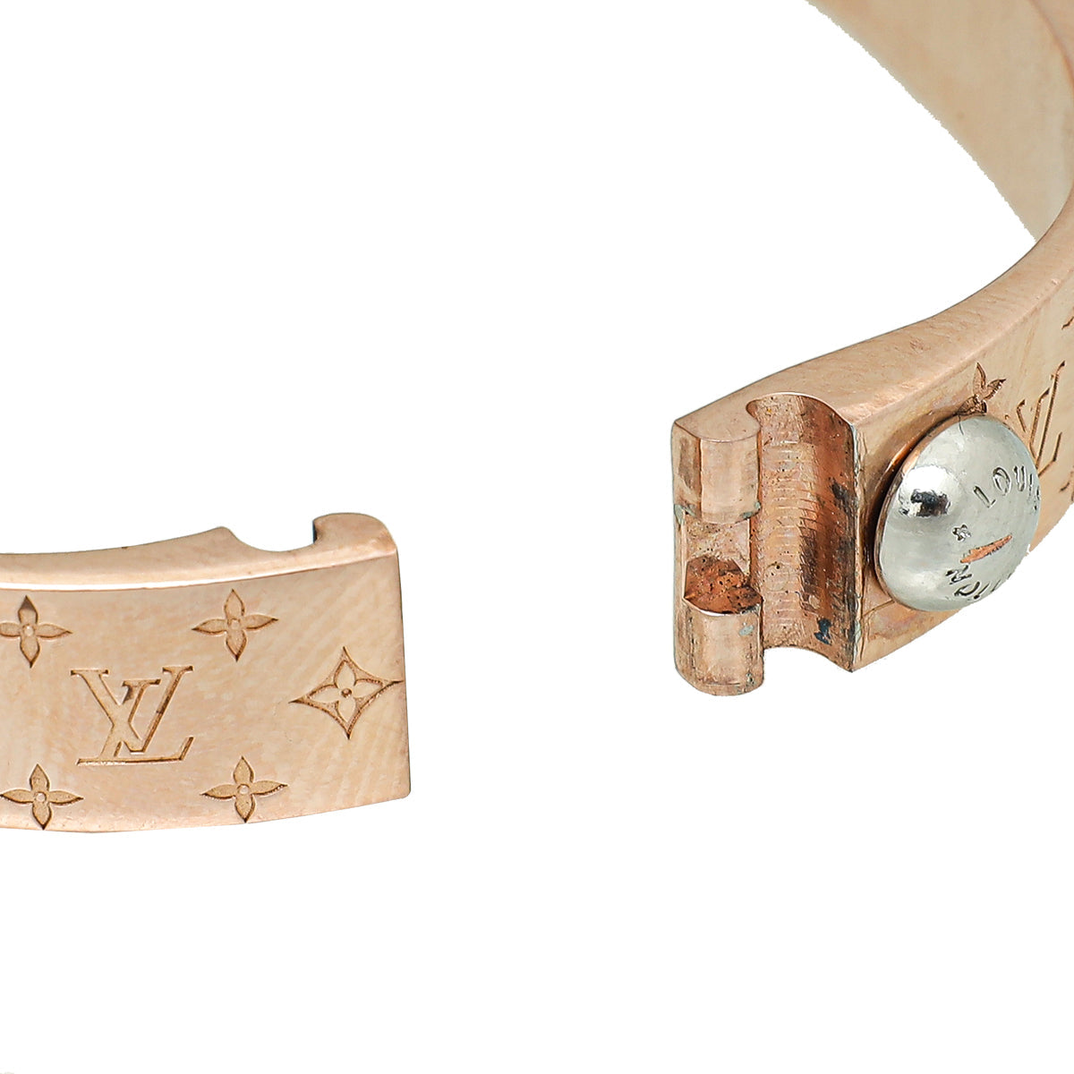 Louis Vuitton Pink Gold Finish Nanogram Small Cuff