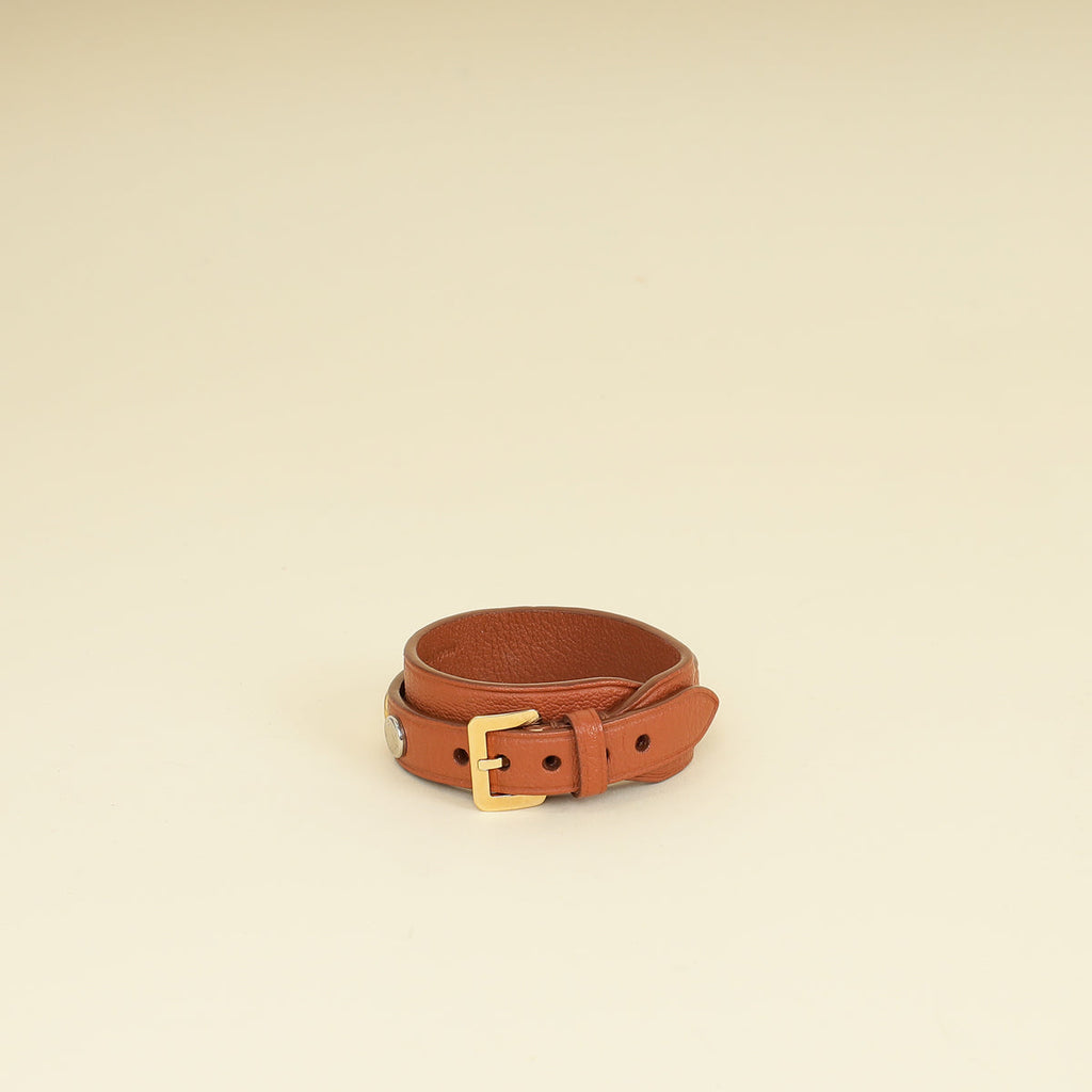 Louis Vuitton Camel Goatskin Spike It Wrap Bracelet