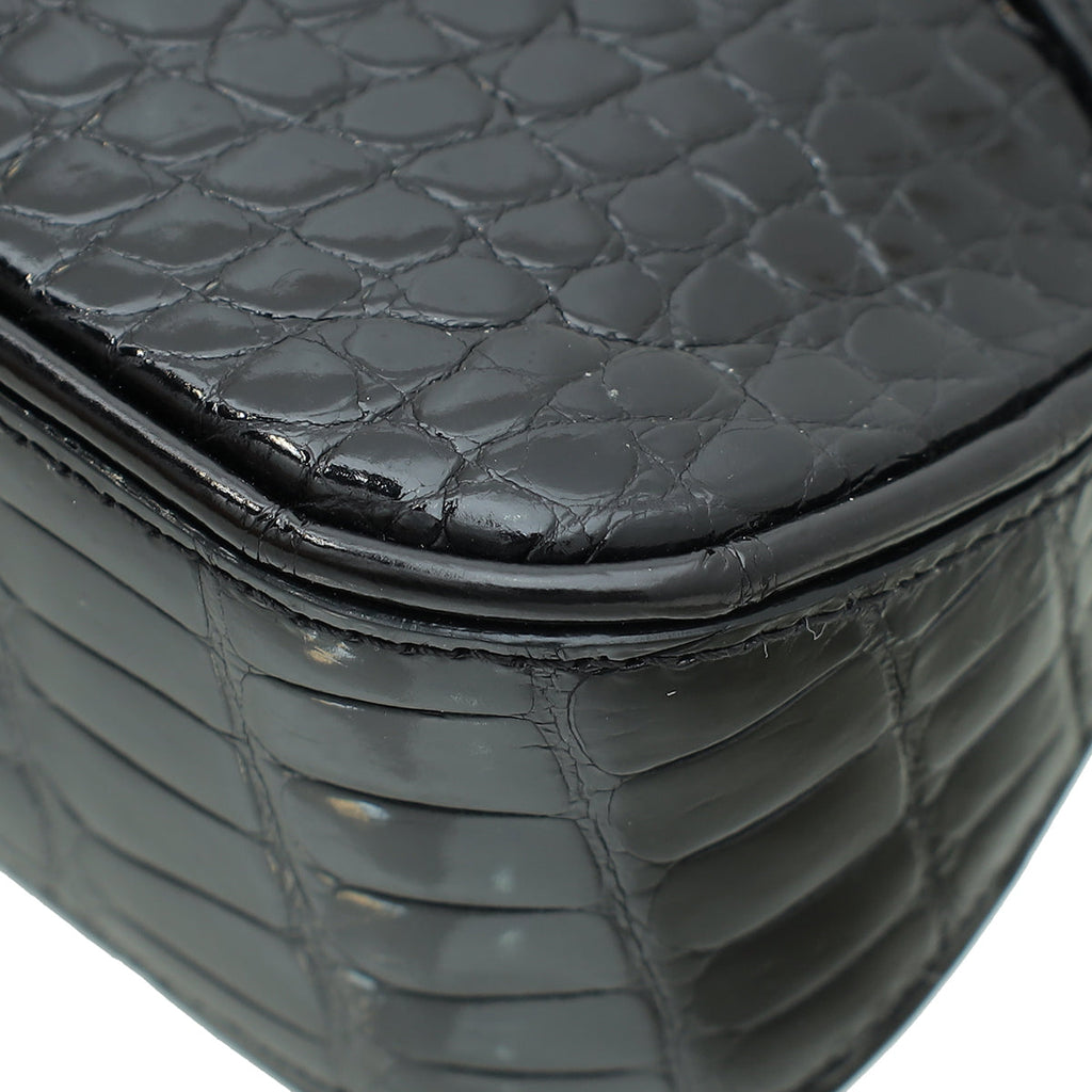 Louis Vuitton Black Crocodile Lockit Clutch