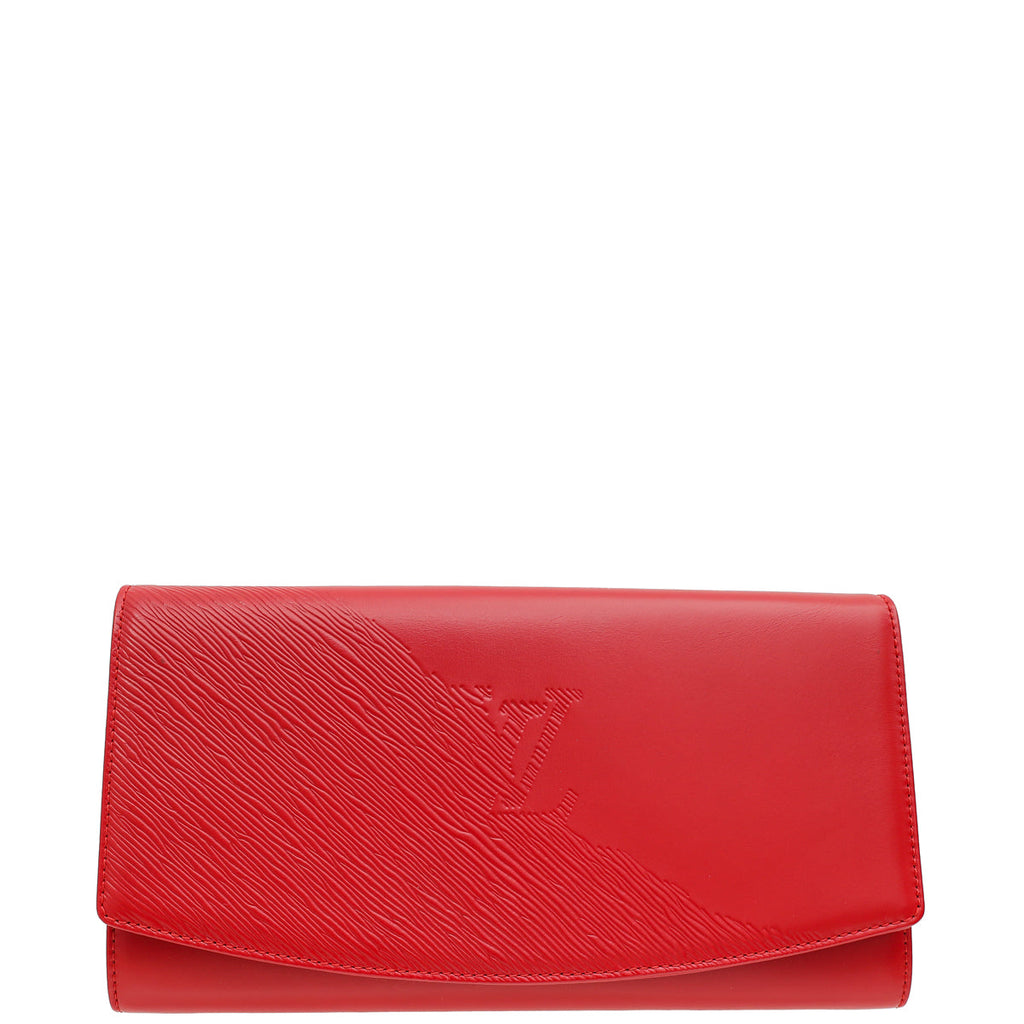 Louis Vuitton Red Opera Pochette Egee Clutch Bag