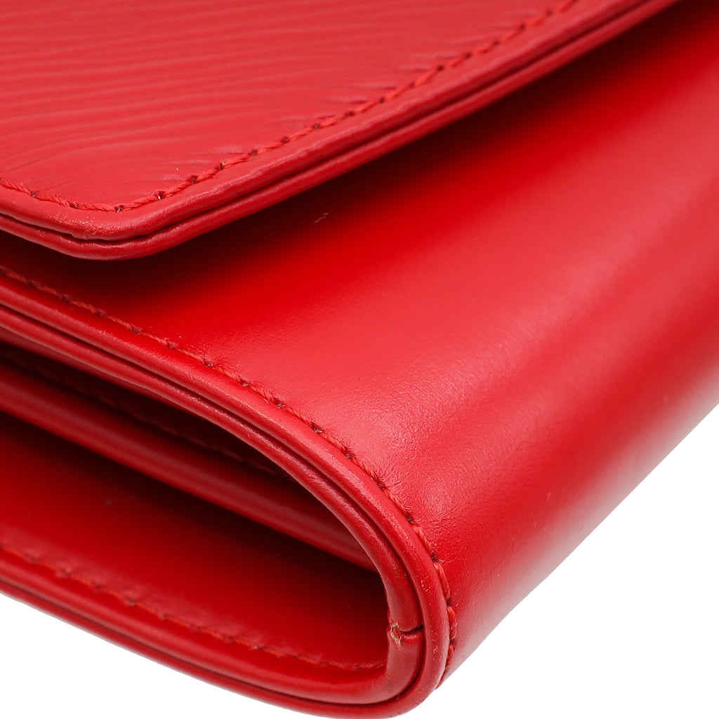 Louis Vuitton Red Opera Pochette Egee Clutch Bag