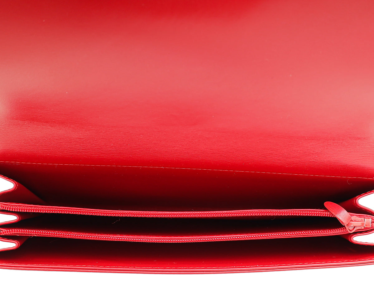 Louis Vuitton Red Opera Pochette Egee Clutch Bag
