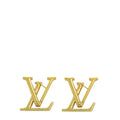 Louis Vuitton Gold Tone Macro LV Earrings