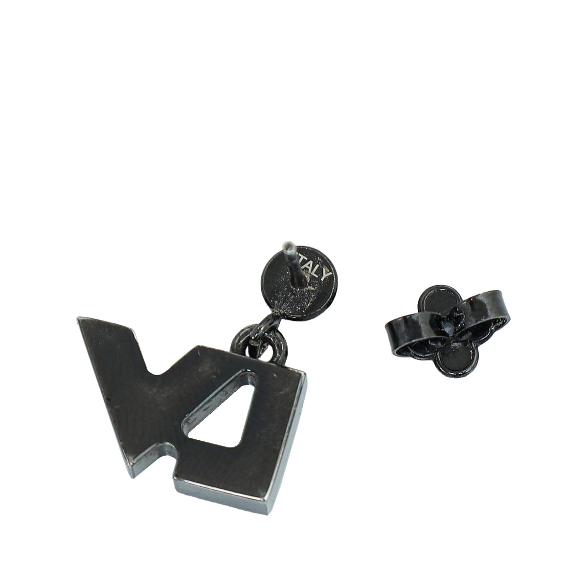 Louis Vuitton Tricolor Metal Swarovski Crystal Love Letters Earrings GM Set