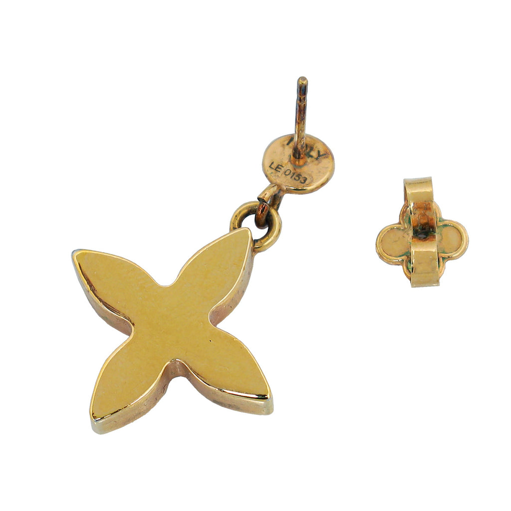 Louis Vuitton Tricolor Metal Swarovski Crystal Love Letters Earrings GM Set