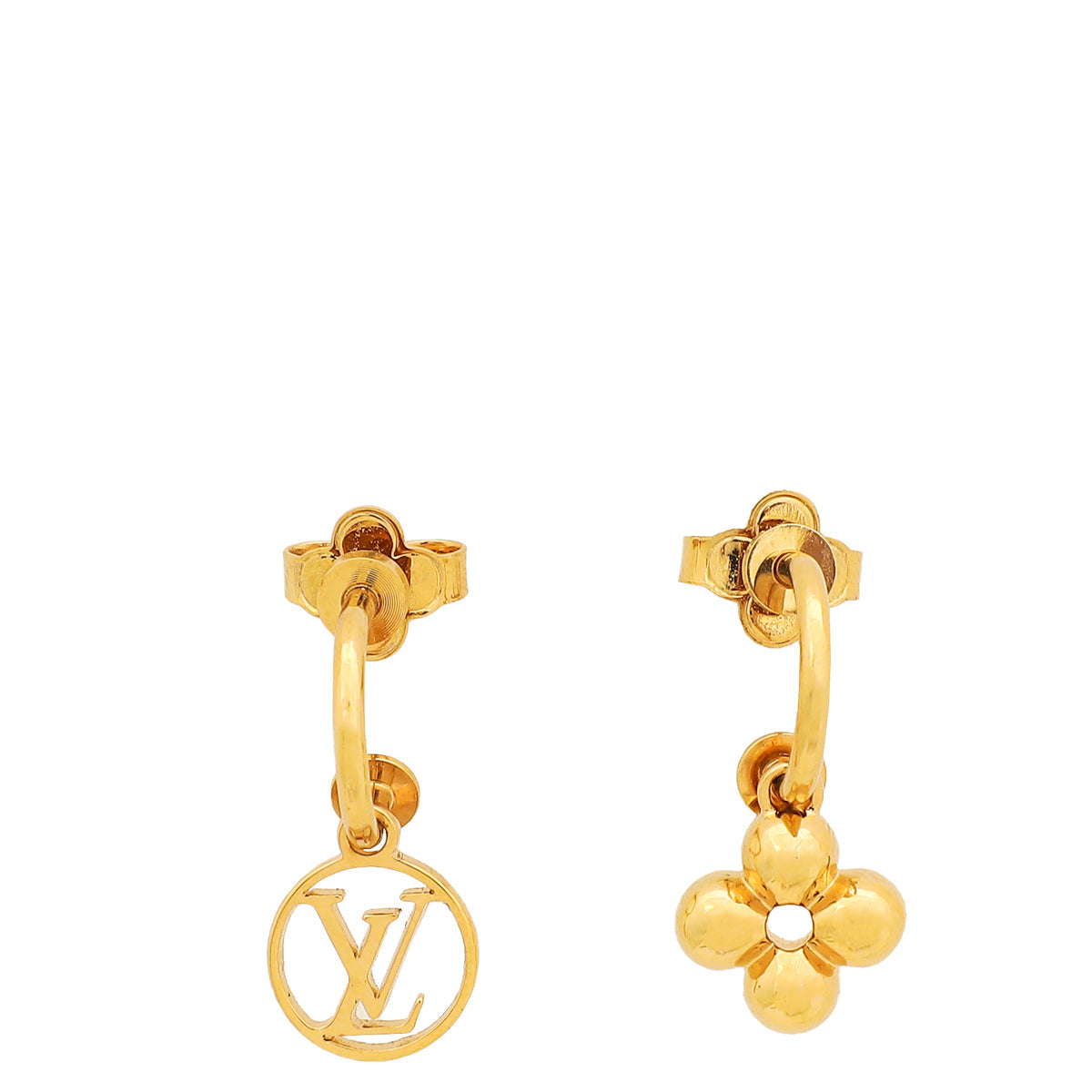 Louis Vuitton Gold Finish Blooming Earrings