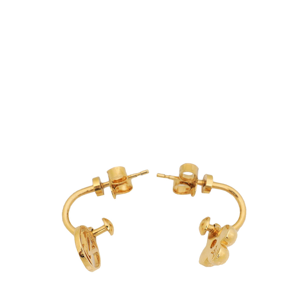 Louis Vuitton Gold Finish Blooming Earrings
