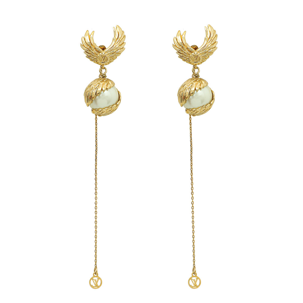 Louis Vuitton Light Gold Angles Dangling Earrings