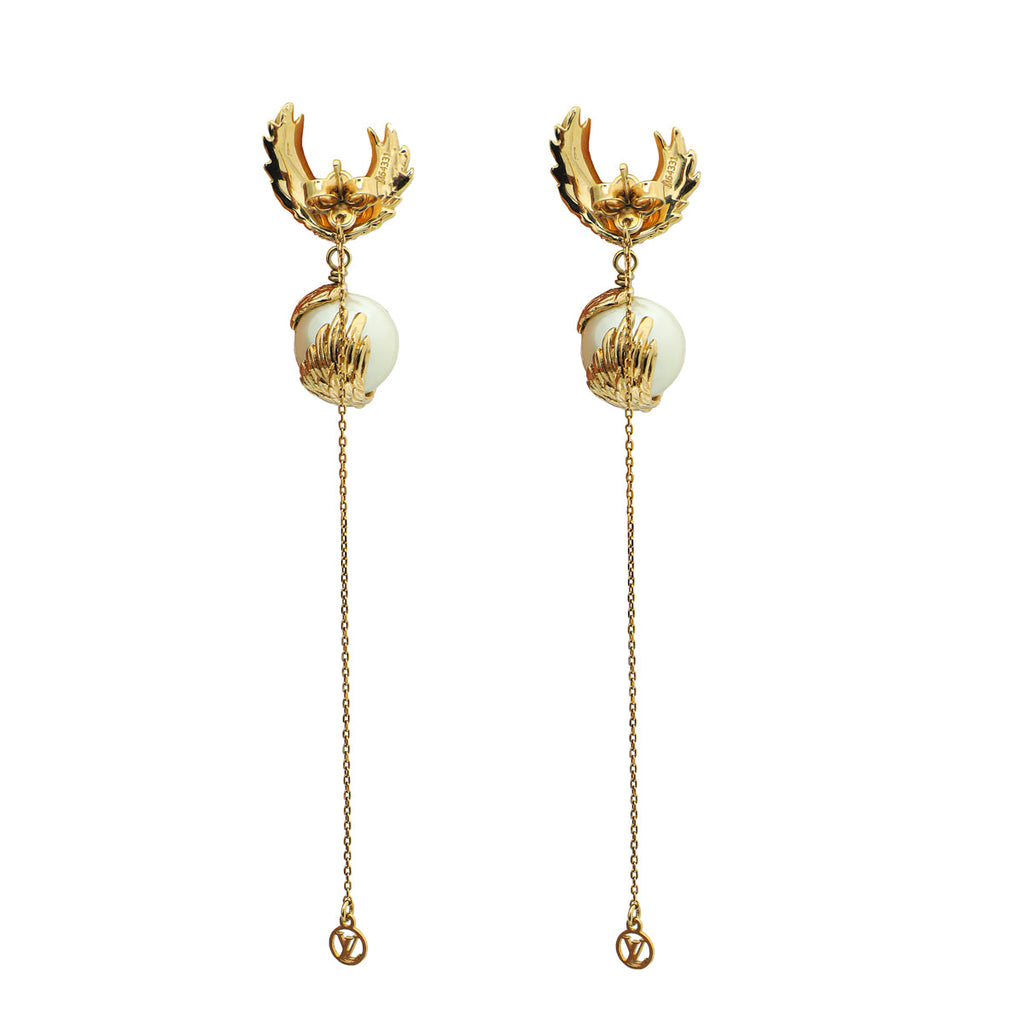 Louis Vuitton Light Gold Angles Dangling Earrings