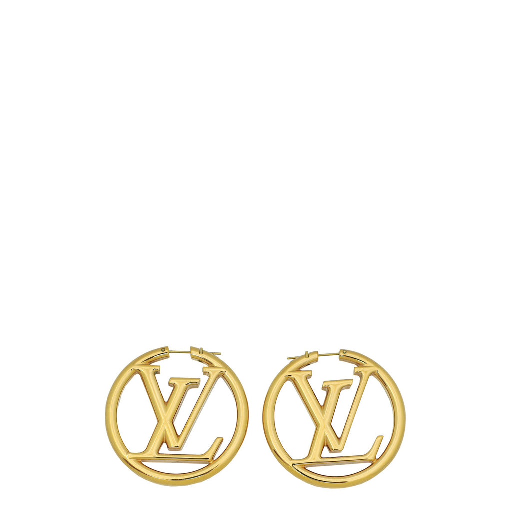 Louis Vuitton Gold Louise Hoop GM Earrings