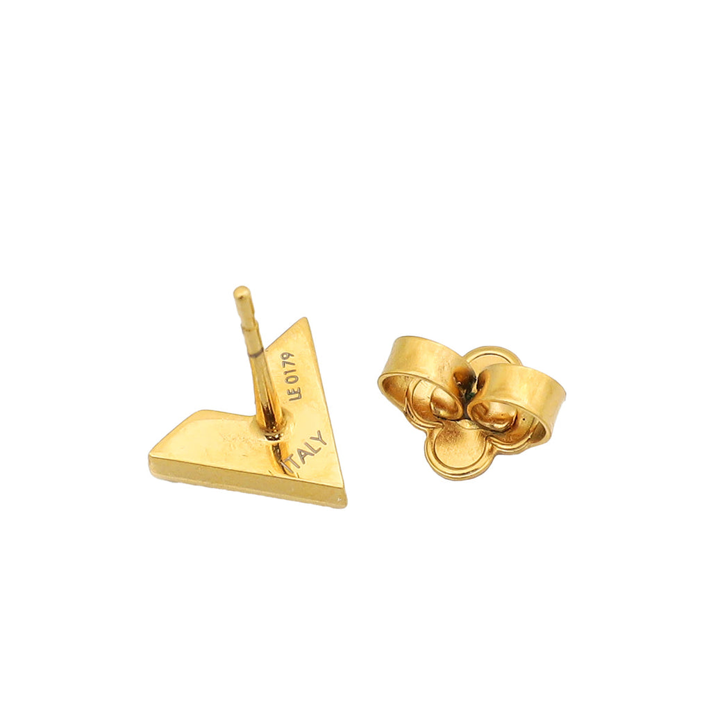 Louis Vuitton Gold Essential V Stud Earrings