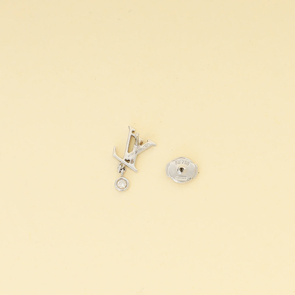 Louis Vuitton 18K White Gold Diamond Idylle Blossom LV Stud Earrings