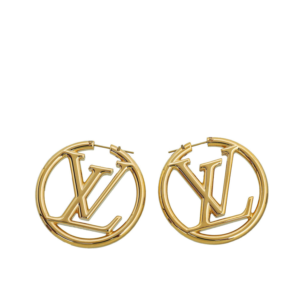 Louis Vuitton Gold Louise Hoop GM Earrings