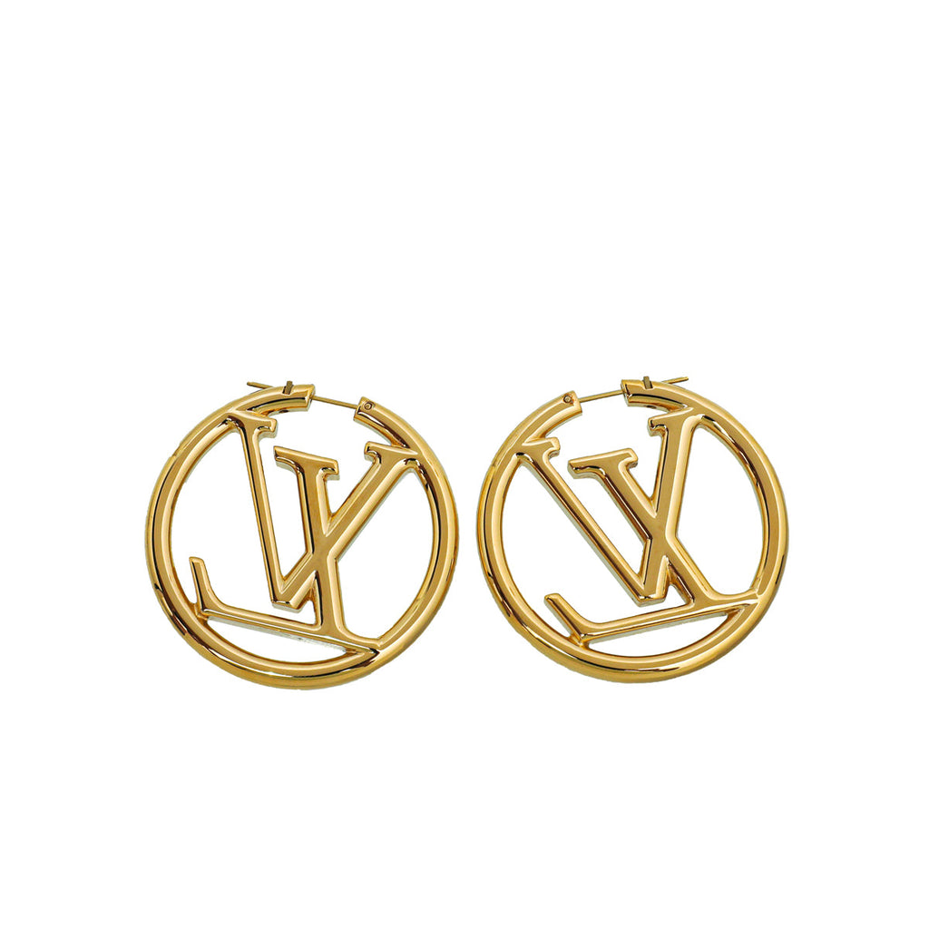 Louis Vuitton Gold Louise Hoop GM Earrings