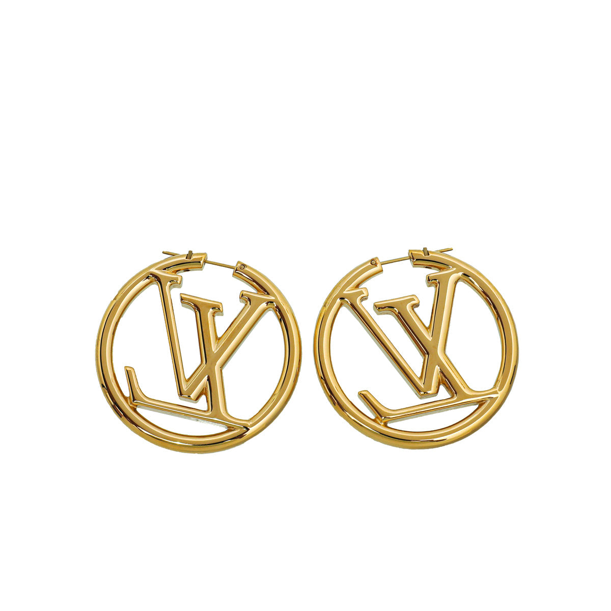 Louis Vuitton Gold Louise Hoop GM Earrings