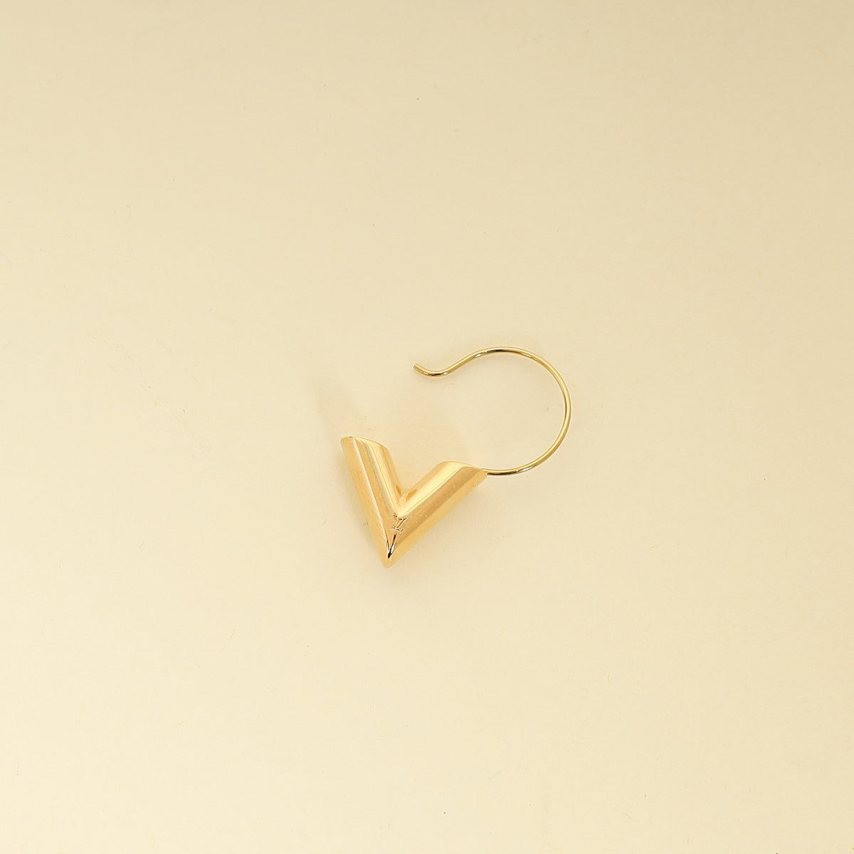 Louis Vuitton Gold Finish Essential V Hoops Earrings