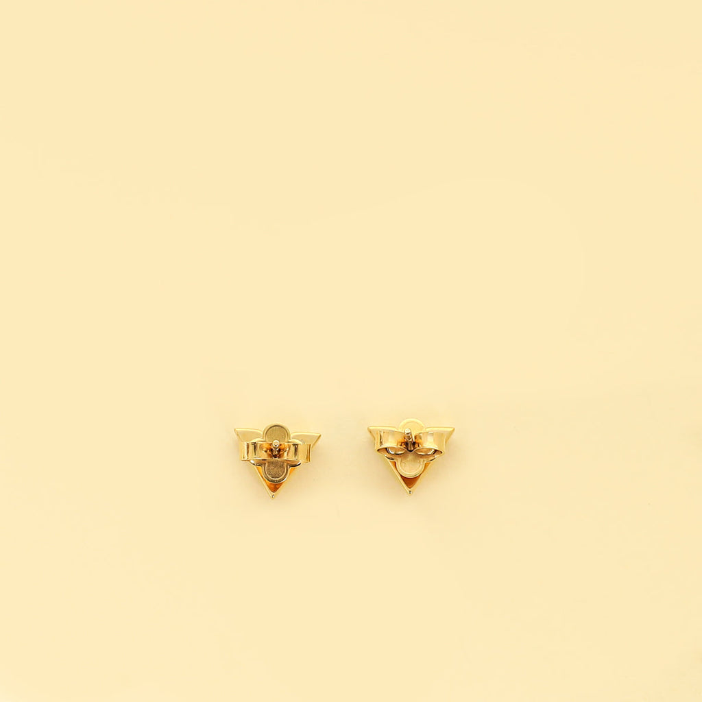 Louis Vuitton Gold Finish Essential V Stud Earrings