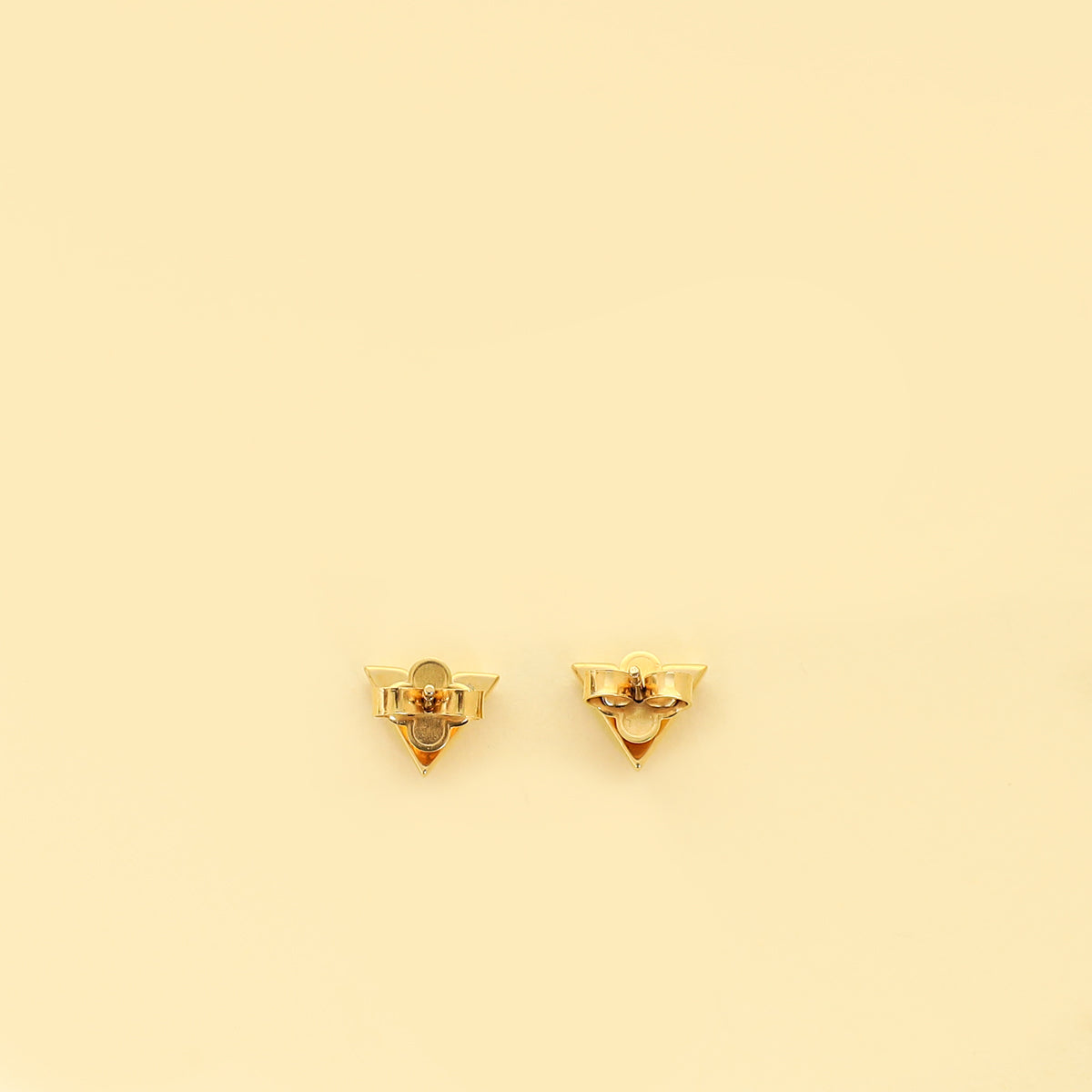 Louis Vuitton Gold Finish Essential V Stud Earrings