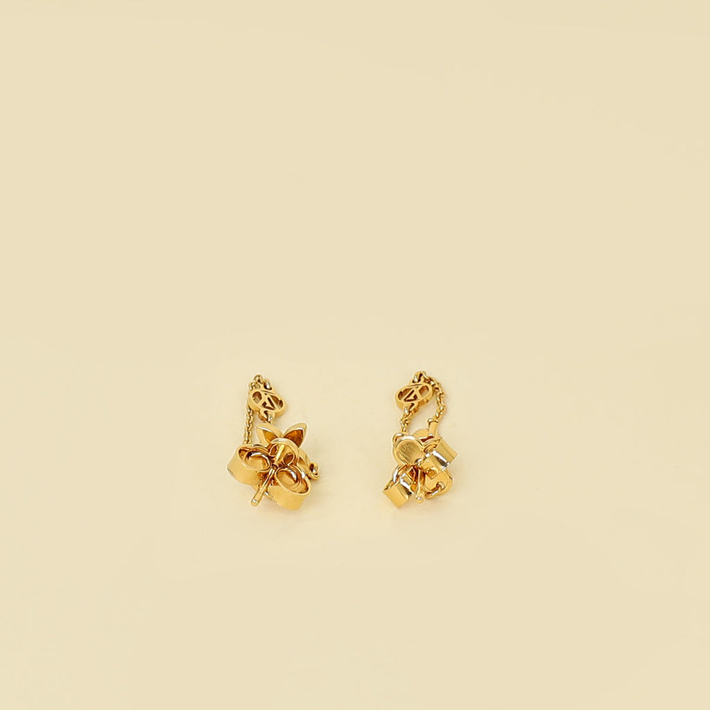 Louis Vuitton Gold Finish Petit Louis Earrings