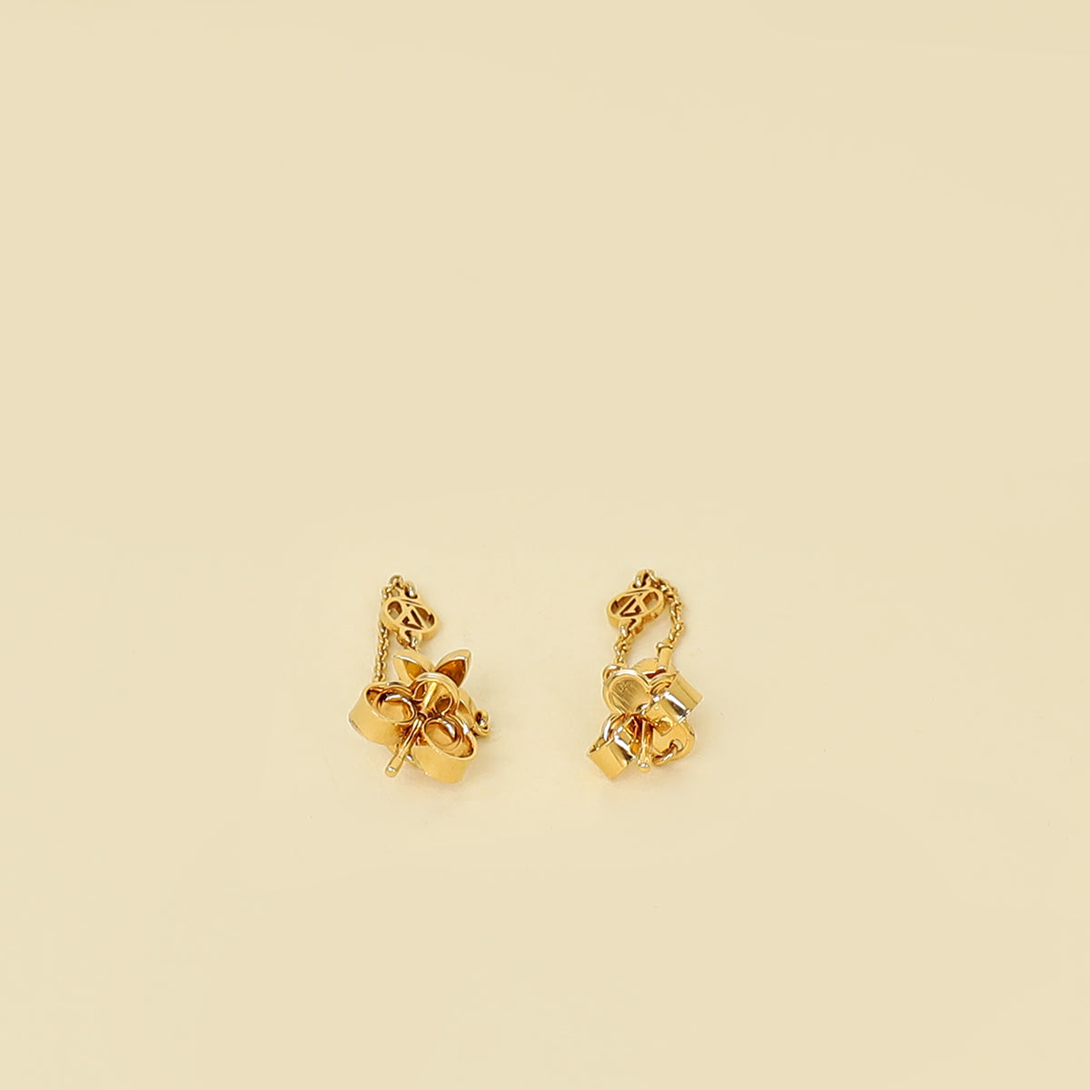 Louis Vuitton Gold Finish Petit Louis Earrings