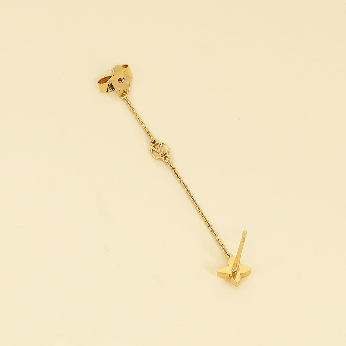 Louis Vuitton Gold Finish Petit Louis Earrings