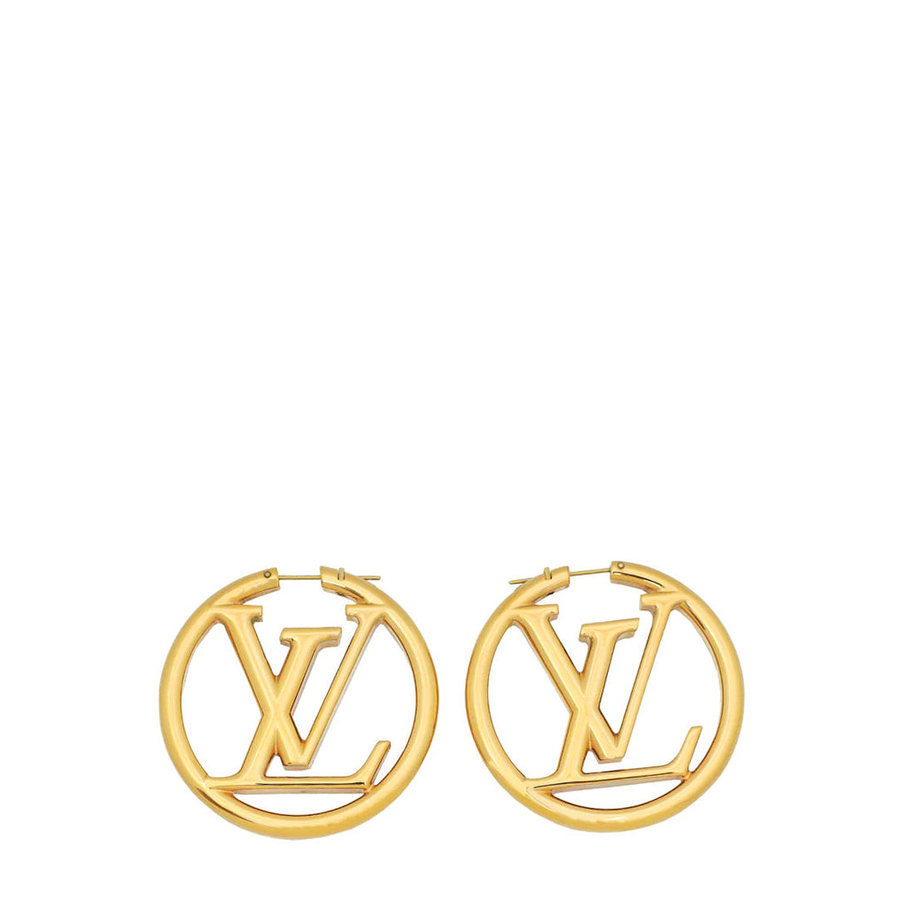 Louis Vuitton Gold Louise Hoop GM Earrings