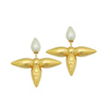 Louis Vuitton White Louisette Stud Earrings