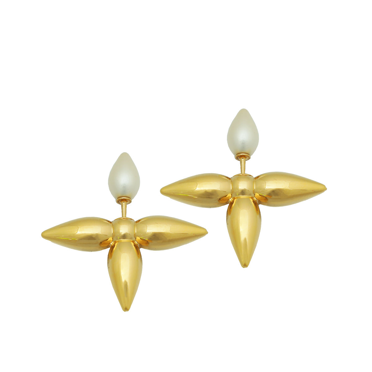 Louis Vuitton White Louisette Stud Earrings