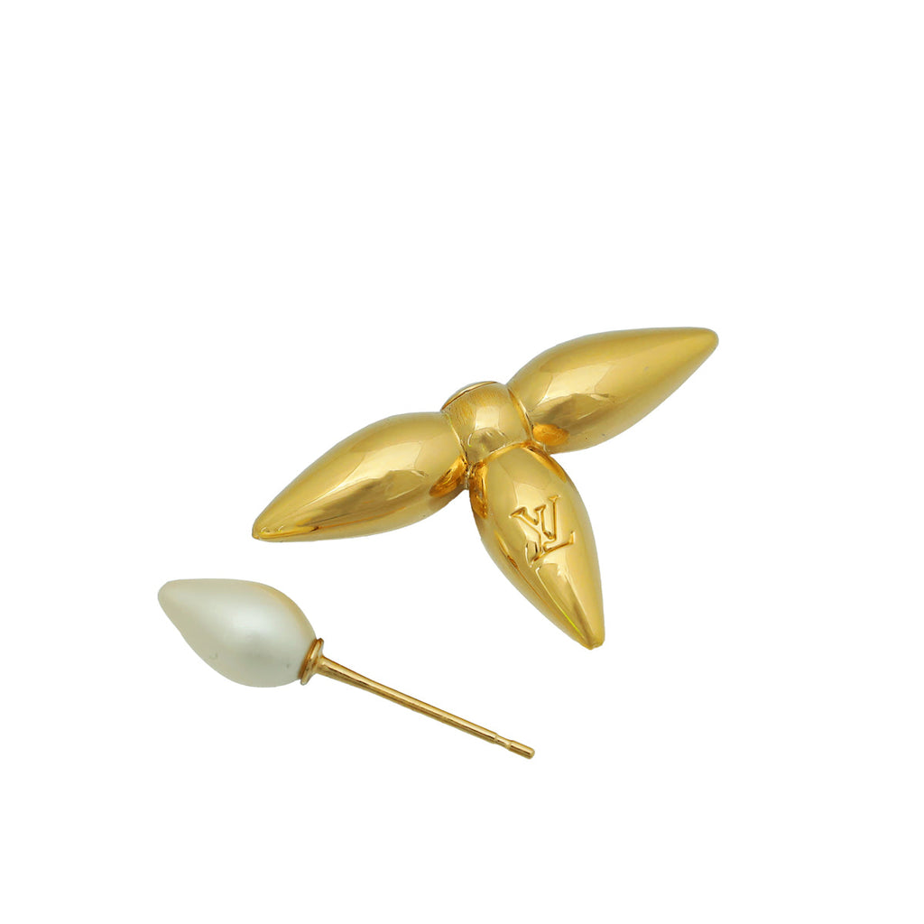 Louis Vuitton White Louisette Stud Earrings