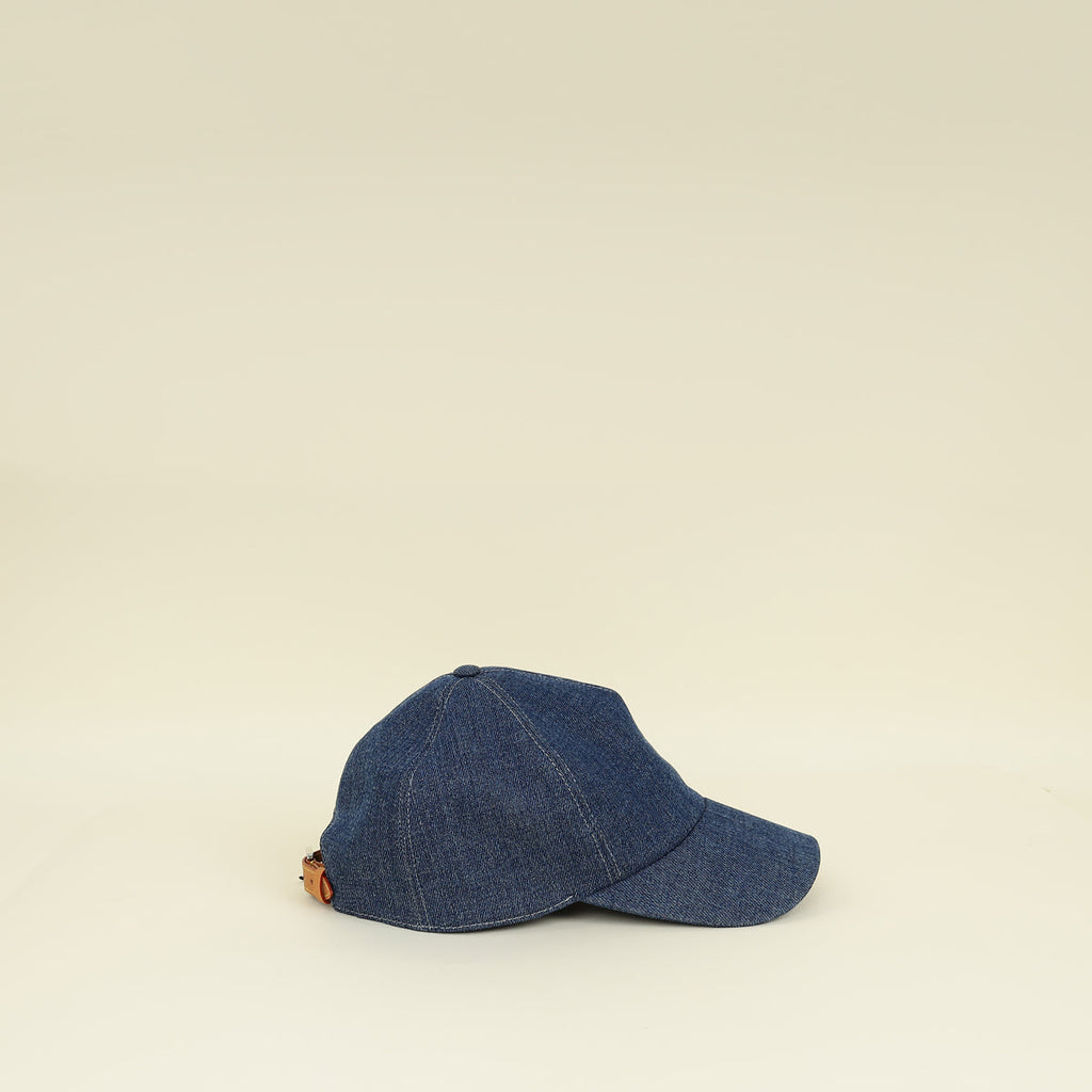 Louis Vuitton Blue Logo Embroidery Baseball Cap