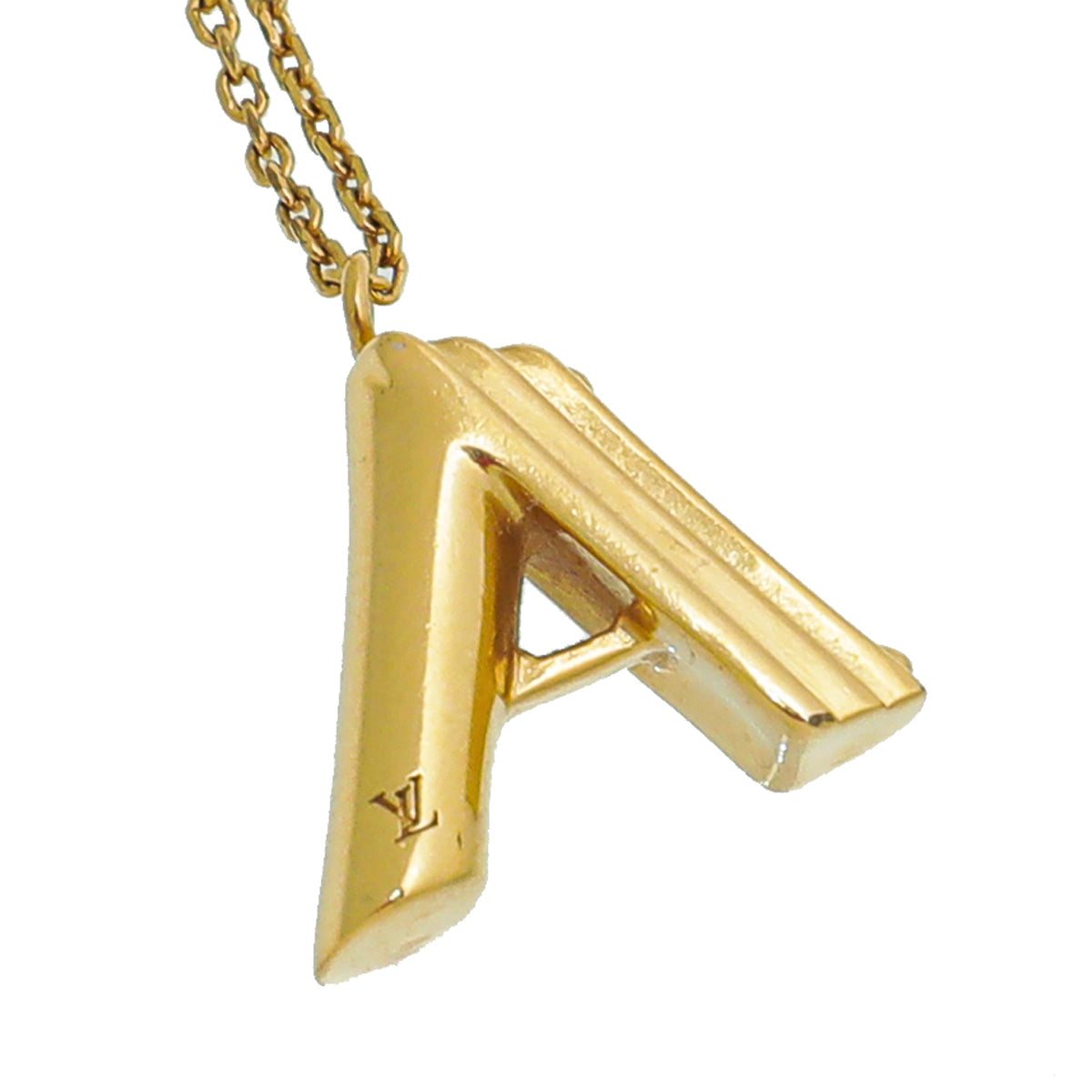 Louis Vuiiton Gold Finish LV & Me "A" Necklace