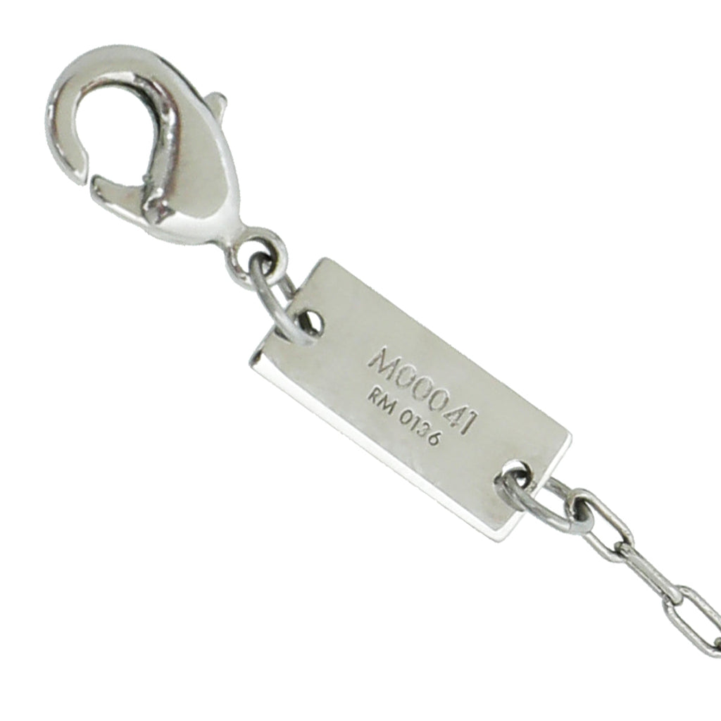 Louis Vuitton Silver Finish Monogram Square Pendant Necklace