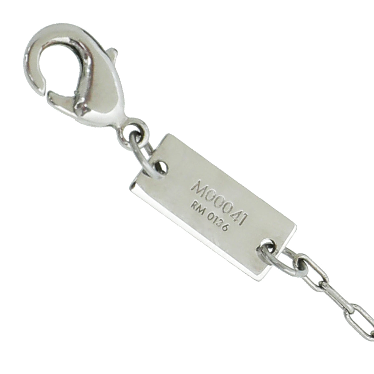 Louis Vuitton Silver Finish Monogram Square Pendant Necklace