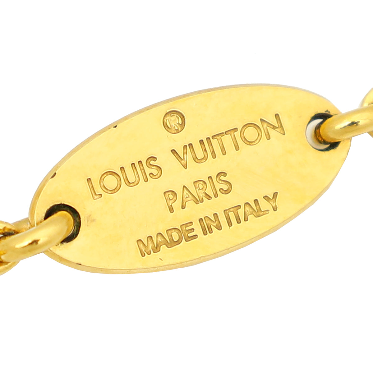 Louis Vuitton Gold Finish Essential V Necklace
