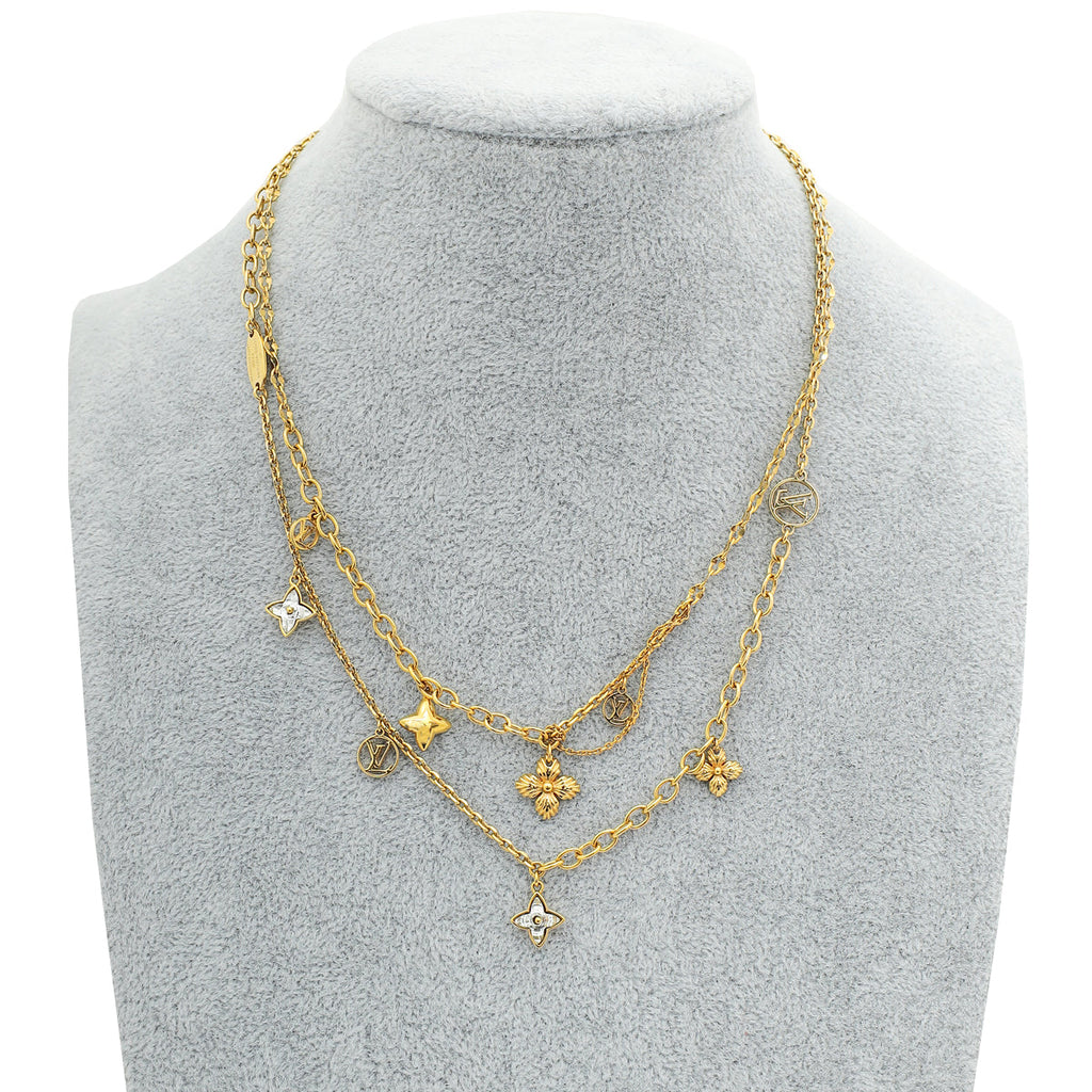 Louis Vuitton Gold Blooming Strass Necklace