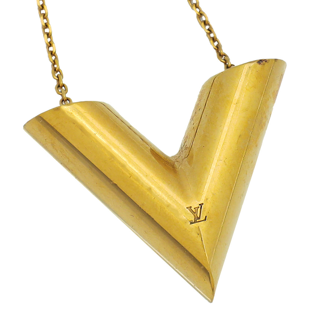 Louis Vuitton Gold Essential V Necklace