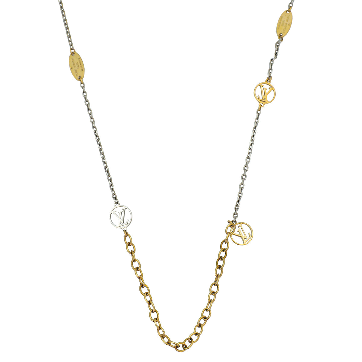 Louis Vuitton Bicolor Tone Logomania Sautoir Necklace