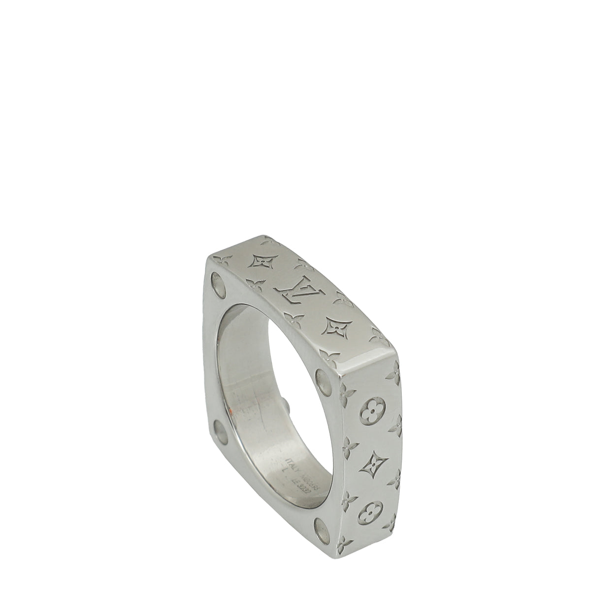 Louis Vuitton Silver Monogram Bold Ring 62