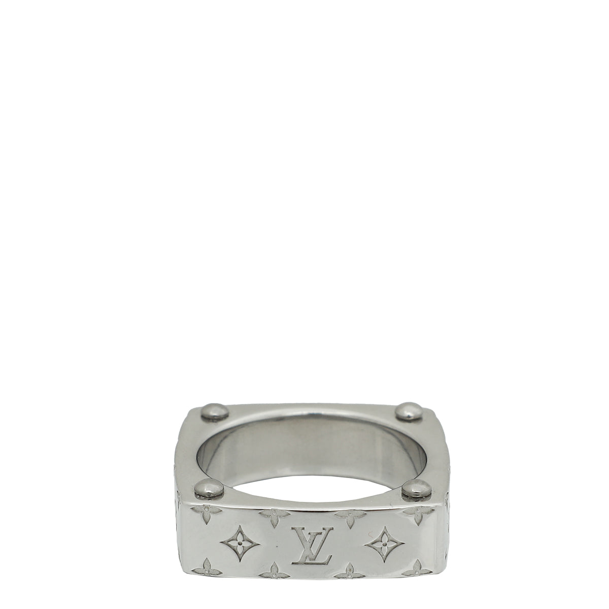 Louis Vuitton Silver Monogram Bold Ring 62