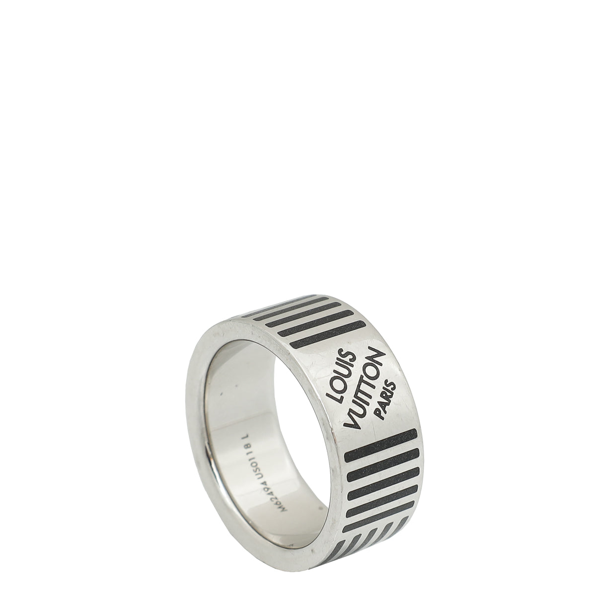 Louis Vuitton Silver Damier Signature Men's Ring 63