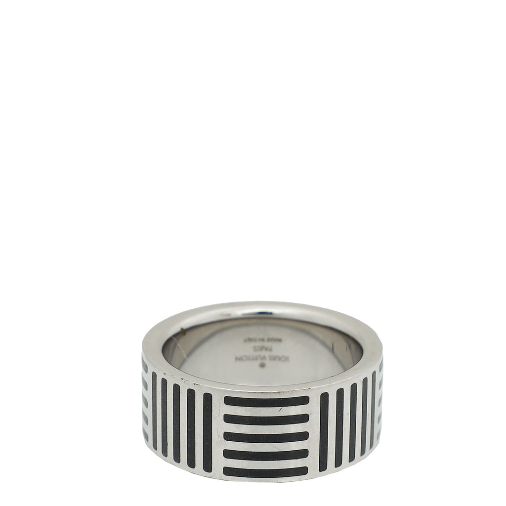 Louis Vuitton Silver Damier Signature Men's Ring 63